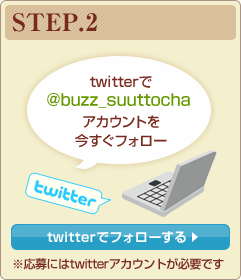 STEP.2　twitterで@buzz_suuttochaアカウントを今すぐフォロー