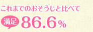 これまでのおそうじと比べて86.6%満足