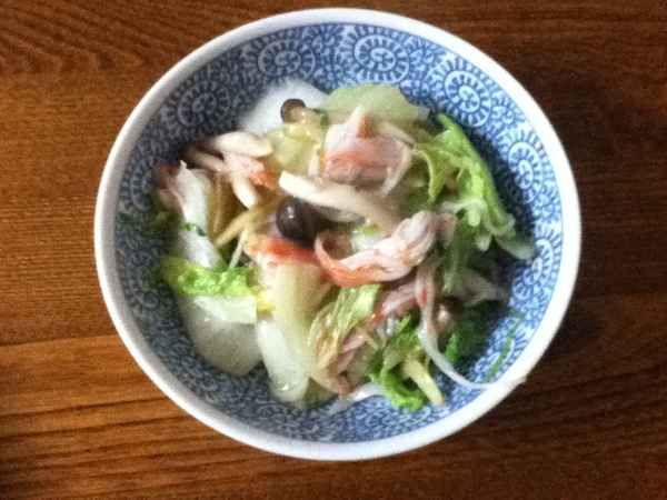 白菜とカニカマのとろとろ煮