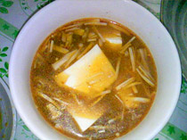 麻婆茄子の中華スープ