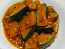 麻婆茄子のソースのかぼちゃ煮