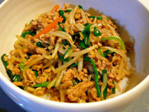 青椒肉絲の簡単ヘルシー丼