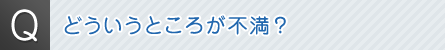 Ｑ．どういうところが不満？